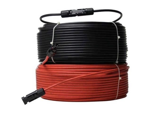 Red and black 6 mm² DC solar cable