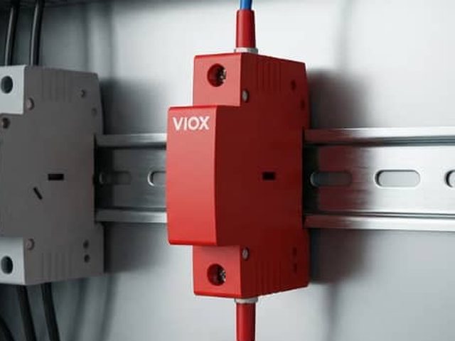 Surge protection device on a DIN rail